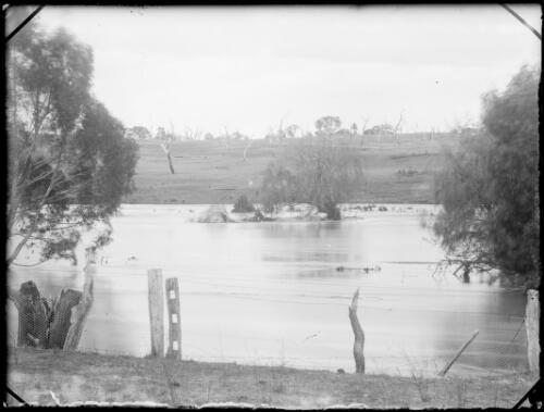 View of the Murrumbidgee River with fence in foreground, Cuppacumbalong, Australian Capital Territory, ca. 1900 [picture]