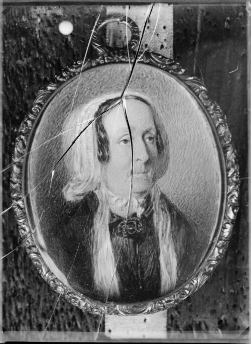 Hanging portrait of Charlotte De Salis (nee MacDonald)?, ca. 1860 [picture]