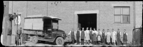 M. Light and Son building, truck and workers, Newcastle, New South Wales, ca. 1929 [picture]