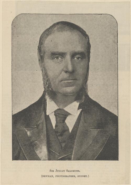 Portrait of Sir Julian Salomons, 1895 [picture] / Newman, Photographer