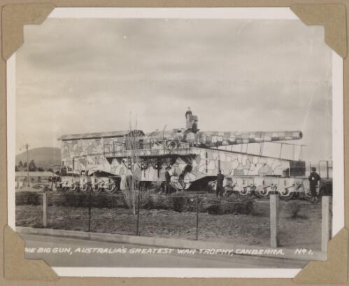The big gun, Australia's greatest war trophy, Canberra, ca. 1940 [picture] / R.C. Strangman
