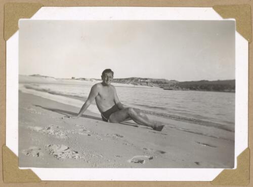 Bert after a swim at Emily Bay, Norfolk Island, 1946 [picture] / Alfred Amos