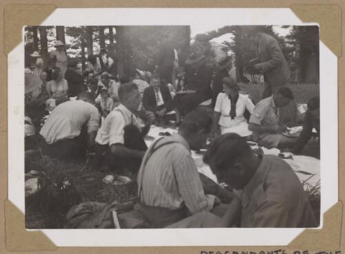 A picnic given by the descendants of the Bounty mutineers in honour of their Royal Highnesses' visit, Norfolk Island, 1946, 1 [picture] / Alfred Amos