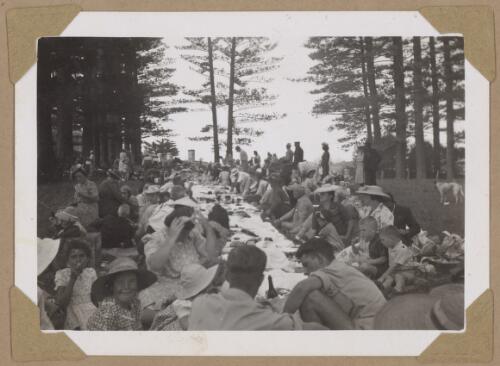 A picnic given by the descendants of the Bounty mutineers in honour of their Royal Highnesses' visit, Norfolk Island, 1946, 2 [picture] / Alfred Amos