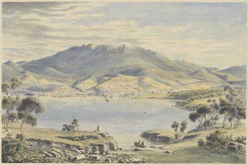 Hobart Town and Mount Wellington from Kangaroo Point, Tasmania [picture] / Eugene von Guérard