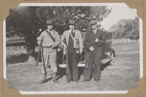 Alfred Amos, Mac and Len, a shooting party, Hall, Australian Capital Territory, ca 1946 [picture]