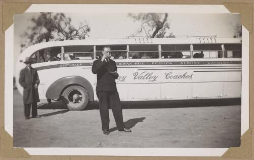 Alfred Amos taking morning tea at Cullulleraine, Victoria, 1946 [picture]