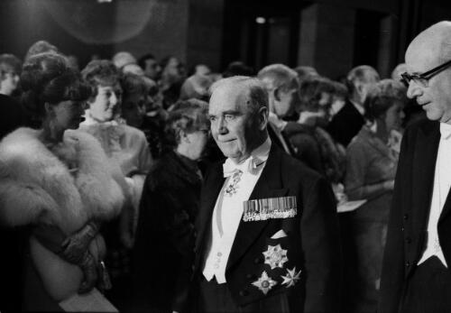 Sir Edmund Herring at the opening of the new National Gallery of Victoria building, Melbourne, 20 August 1968 [picture] / Albert W. Brown