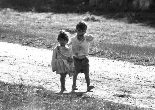 Two Aboriginal children, Lake Tyres Mission, Victoria, ca. 1965 [picture] / Roy McDonald