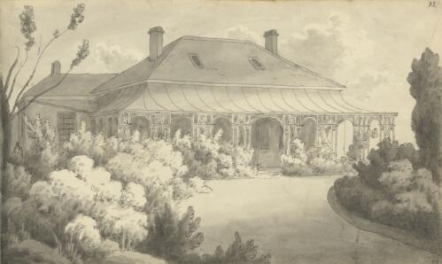 Villa and garden, Evandale?, Tasmania, ca. 1850 [picture] / John Richardson Glover