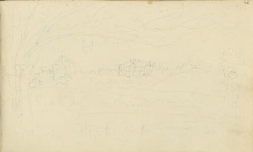 Sketch of Woolmers? homestead in landscape, Longford, Tasmania, ca. 1850 [picture] / John Richardson Glover