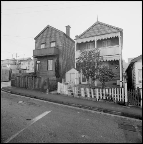 Two storey weatherboard houses, Balmain, Sydney, New South Wales, ca. 1970 [picture] / Wes Stacey