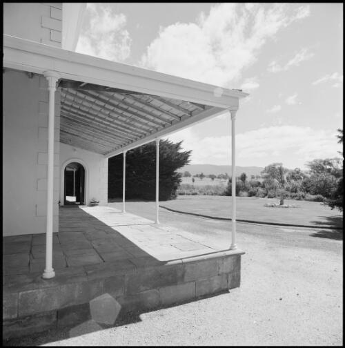 Corner of verandah at Ellenthorpe Hall, Ross, Tasmania, ca. 1970 [picture] / Wes Stacey