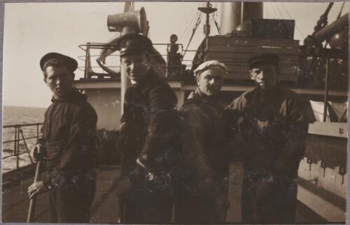 Captain Meyer and crew on the deck of SS Greifswald, Fremantle, Western Australia, 1914 [picture] / Karl Lehmann