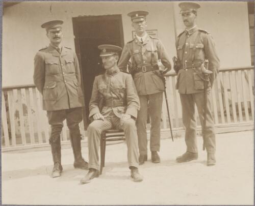 Camp commandant Lieutenant-Colonel Sommerset and officers, Rottnest Island, Western Australia, ca. 1915 [picture] / Karl Lehmann