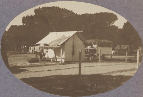 Internees' tent, Rottnest Island, Western Australia, ca. 1915 [picture] / Karl Lehmann