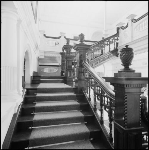 Staircase at Belltrees Homestead, Scone, New South Wales, ca. 1970 [picture] / Wes Stacey