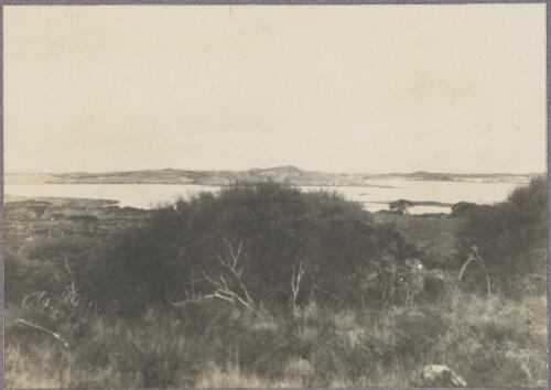 View of the large salt lake, Rottnest Island, Western Australia, ca. 1915 [picture] / Karl Lehmann