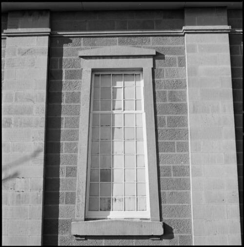 Multi-paned window of St George's Church, Battery Point, Hobart, Tasmania, ca. 1970 [picture] / Wes Stacey