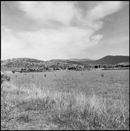 Landscape across fields at Ross, Tasmania, ca. 1970 [picture] / Wes Stacey