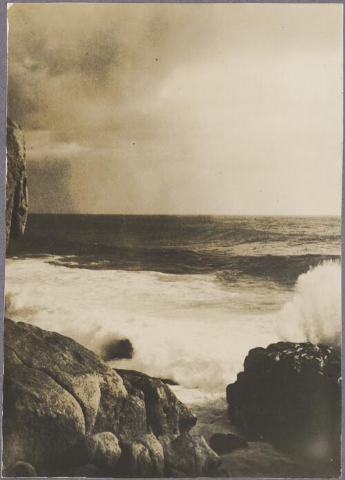 Waves breaking on the rocks, Trial Bay, New South Wales, ca.1917, 1 [picture]