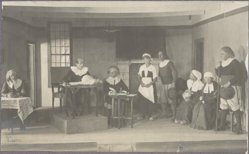Actors of the German Theatre Society of Liverpool on stage during a play, New South Wales, ca.1917 [picture] / Paul Dubotzky