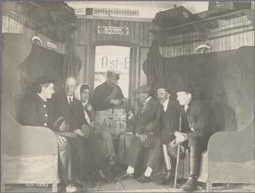 Railway carriage scene from a play by the German Theatre Society of Liverpool, New South Wales, ca.1917 [picture] / Paul Dubotzky