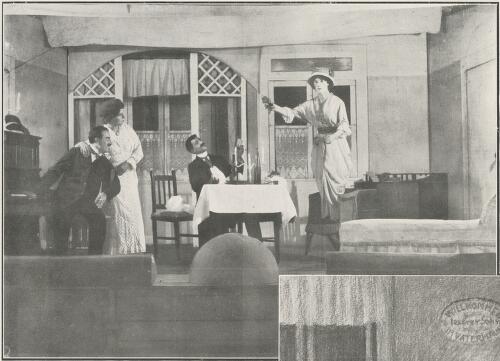 Scene from Flirtation by the German Theatre Society of Liverpool, Holsworthy internment camp, New South Wales, ca.1917 [picture]