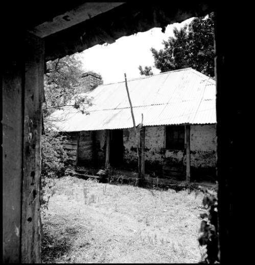 Derelict stone building from inside the stone cottage, Western Australia Western Australia, ca. 1970 [picture] / Wes Stacey