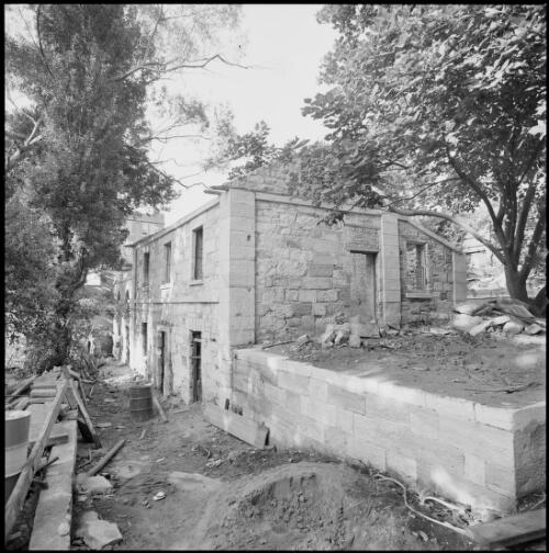 Cadmans Cottage under restoration, Sydney Cove, Sydney, New South Wales, ca. 1970, 1 [picture] / Wes Stacey
