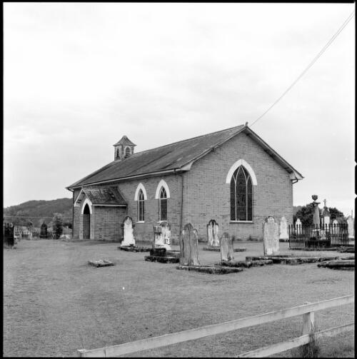 Lawns and cemetery of St. John the Evangelist Anglican Church, Stroud, New South Wales, ca. 1970 [picture] / Wes Stacey