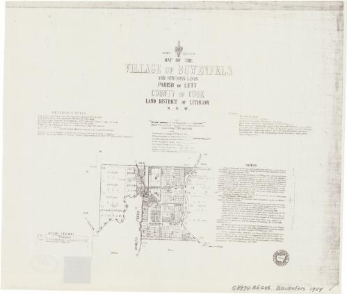 Map of the village of Bowenfels and suburban lands [cartographic material] : Parish of Lett, County of Cook, Land District of Lithgow N.S.W. / compiled, drawn and printed at the Department of Lands, Sydney N.S.W