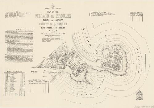 Map of the village of Broulee, Parish of Broulee, County of St. Vincent : Land District of Moruya N.S.W. / compiled, drawn and printed at the Department of Lands, Sydney N.S.W