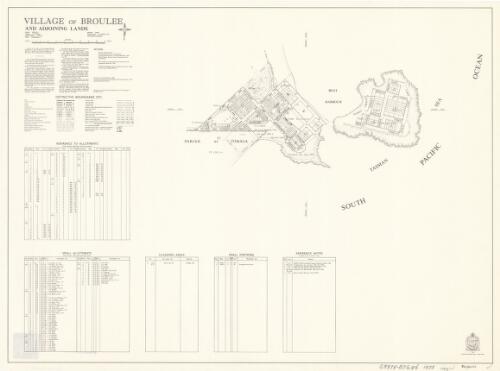 Village of Broulee and adjoining lands [cartographic material] : Parish-Broulee, County-St Vincent, Land District-Moruya, Shire-Eurobodalla / printed & published by Dept. of Lands Sydney