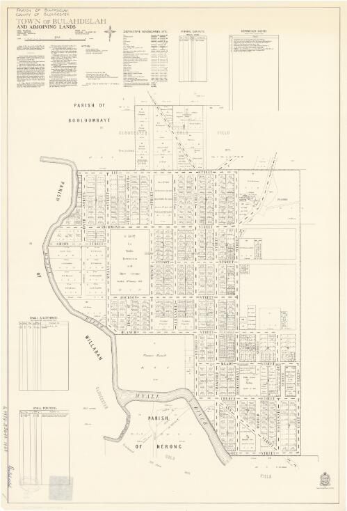Town of Bulahdelah and adjoining lands [cartographic material] : Parish-Bulahdelah, County-Gloucester, Land District-Gloucester, Shire-Stroud / printed & published by Dept. of Lands Sydney
