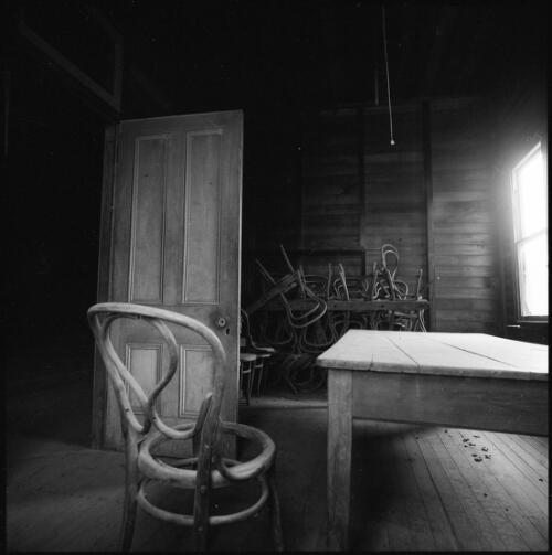 Interior of the School of Arts, Ravenswood, Queensland, ca. 1970 [picture] / Wes Stacey