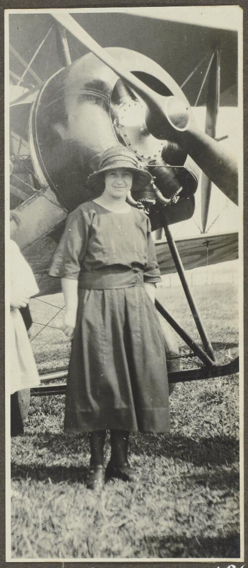 A young woman standing in front of an Avro airplane, New South Wales,1923 [picture] / Samuel Ware