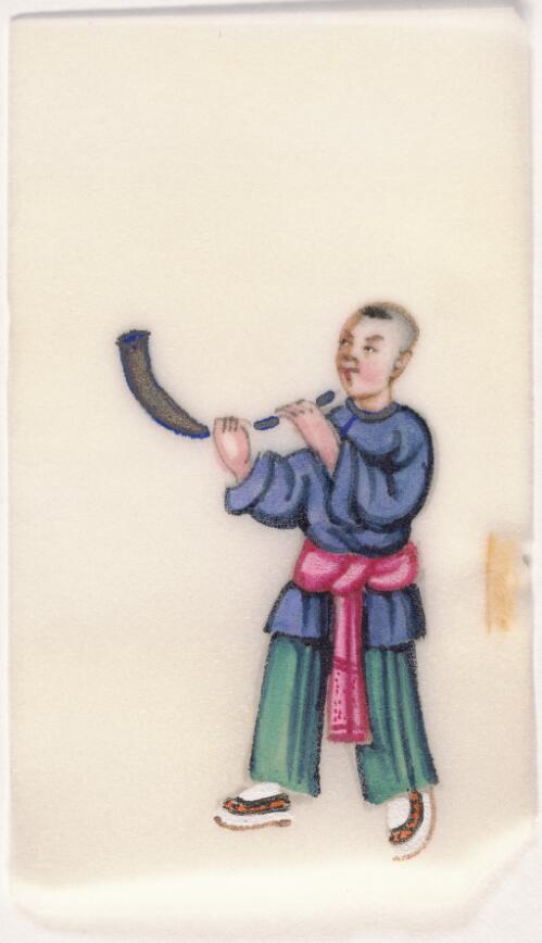 [Qing dai min jian yu le tu. Chui la ba = Set of paintings on Chinese entertainments in Qing dynasty China. Blowing a horn]
