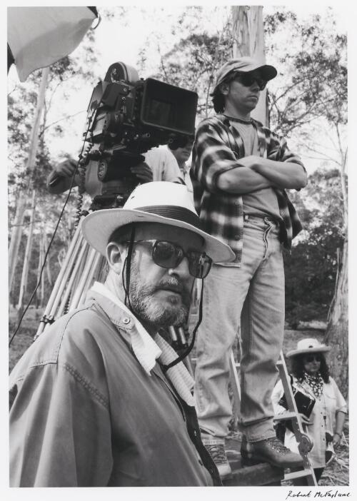 Director George Whaley on the set of the movie Dad and Dave: on our selection, probably 1994 / Robert McFarlane