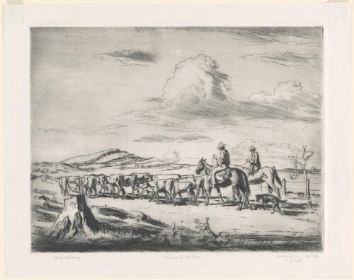 Bringing in the cows, ca. 1930s [picture] / Lionel Lindsay