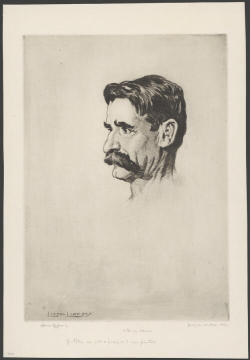 Portrait of Henry Lawson, 1919 [picture] / Lionel Lindsay