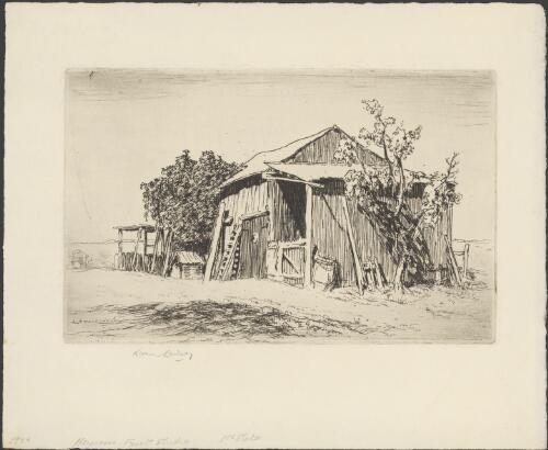 Hans Heysen's first studio, Ambleside, South Australia, 1920 [picture] / Lionel Lindsay
