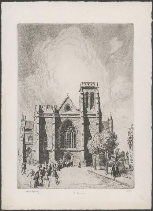 St. Patrick's Cathedral, Melbourne, 1917 [picture] / Lionel Lindsay