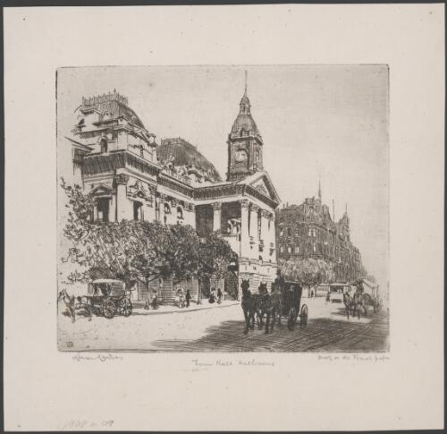 Town Hall, Melbourne, Victoria, ca.1908 [picture] / Lionel Lindsay