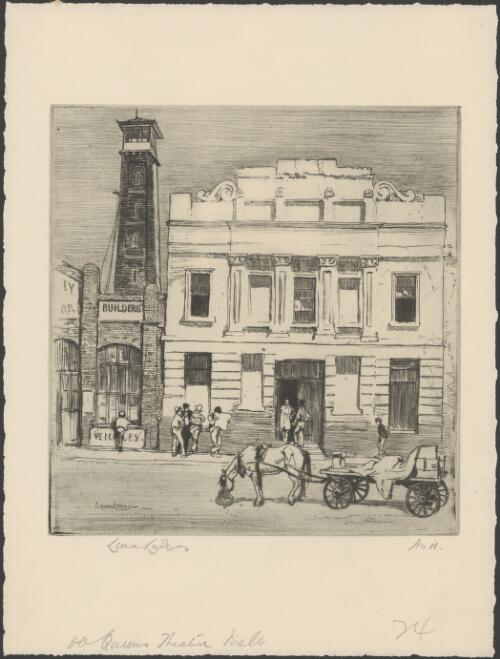 Old Queen's Theatre, Queen Street, Melbourne, 1917 [picture] / Lionel Lindsay