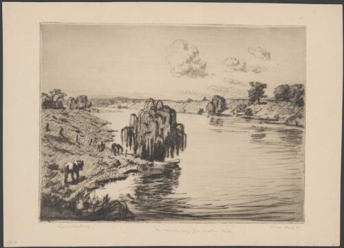 The Hawkesbury River from Windsor Bridge, New South Wales, 1924 [picture] / Lionel Lindsay
