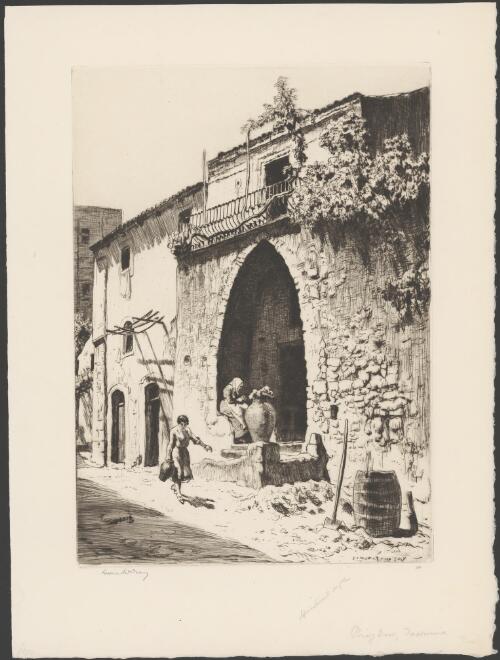 Priory door, Taormina, Italy, 1934 [picture] / Lionel Lindsay