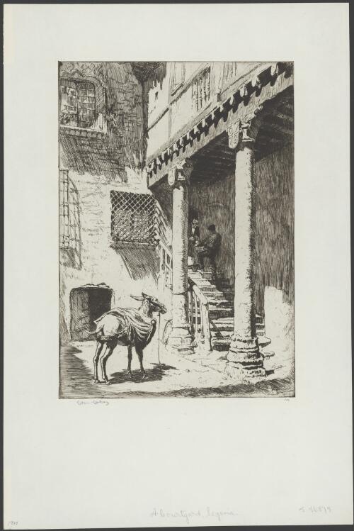A courtyard, Segovia, Spain, 1929 [picture] / Lionel Lindsay