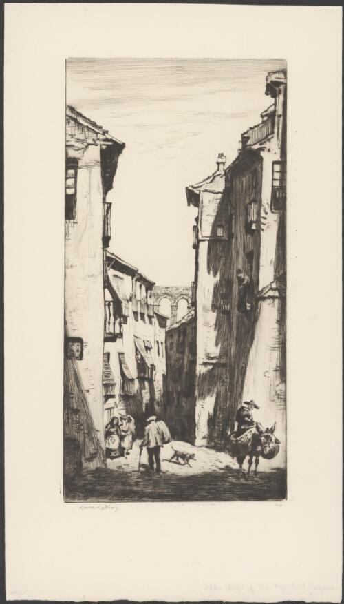Street of the aqueduct, Segovia, Spain 1928 [picture] / Lionel Lindsay