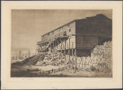 Abandoned abattoirs, Glebe, New South Wales, 1918 [picture] / Lionel Lindsay